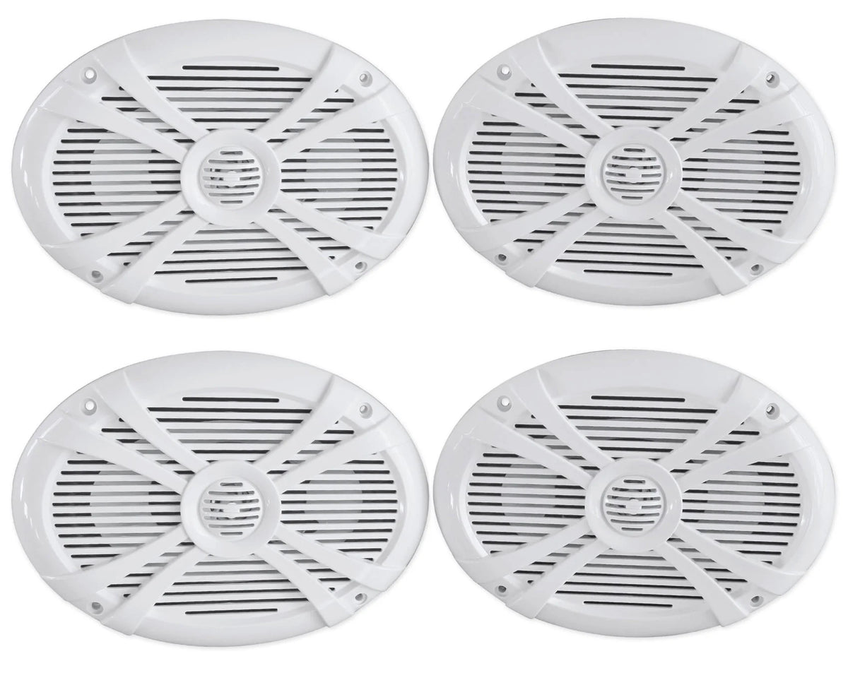 6x9 2000w Waterproof Marine Boat Speakers 2-Way White B548