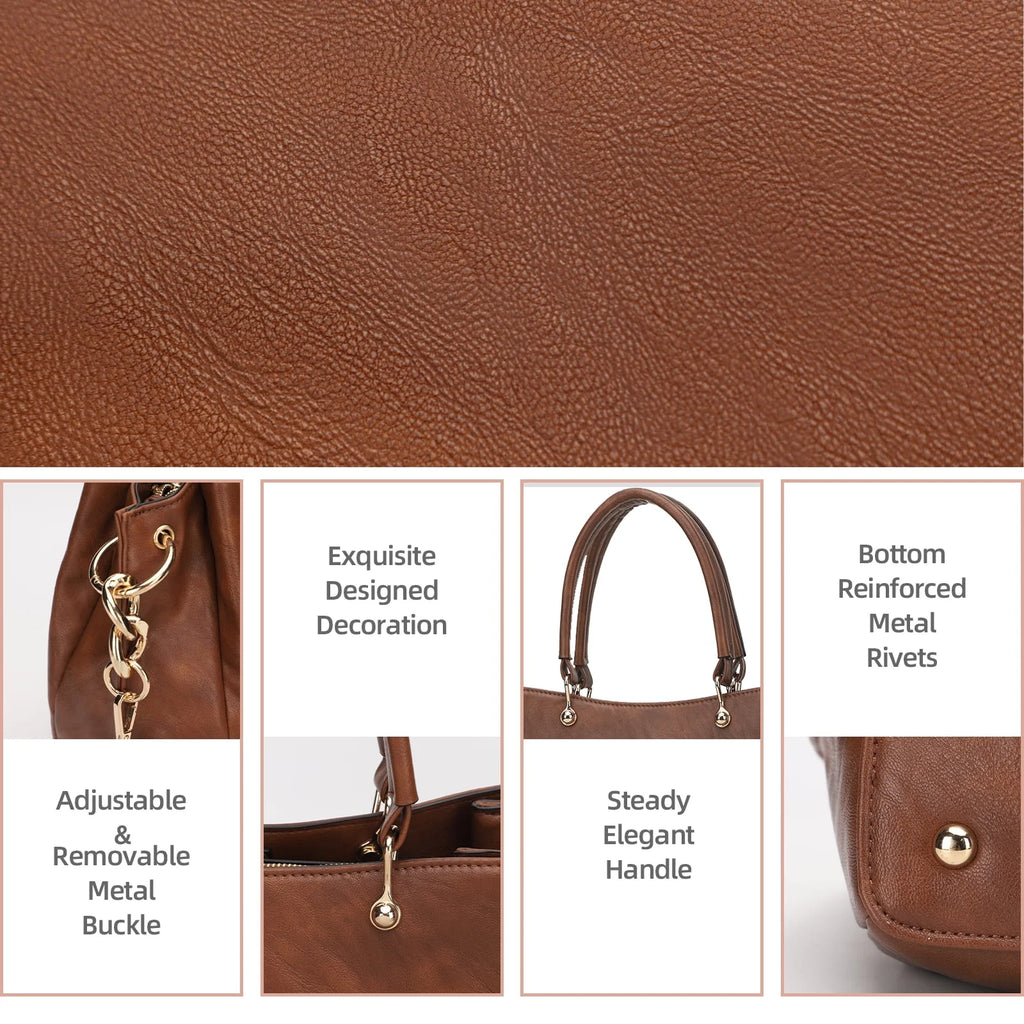 Large PU Leather Multi-Pocket Tote Bag Z4750