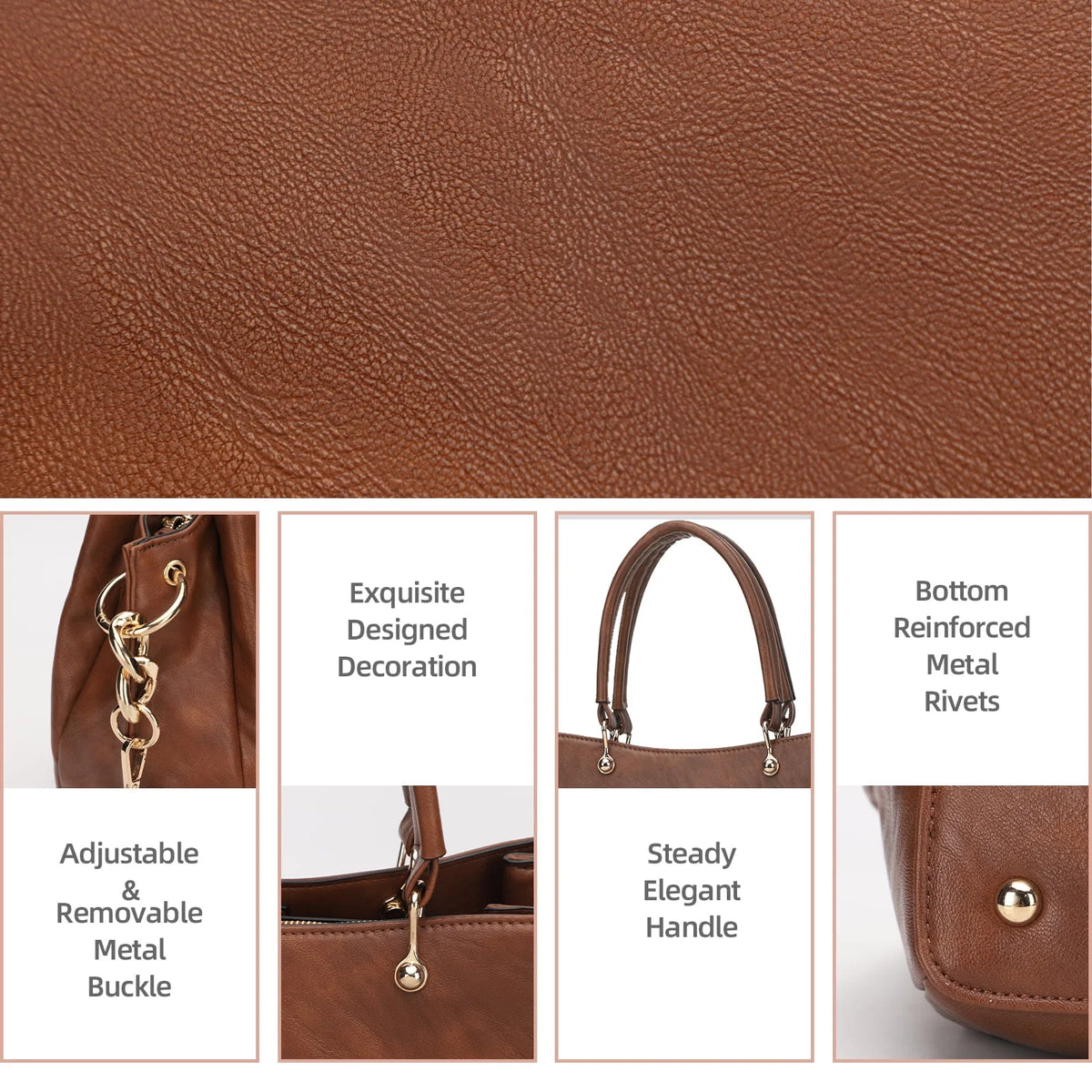 Large PU Leather Multi-Pocket Tote Bag Z4750