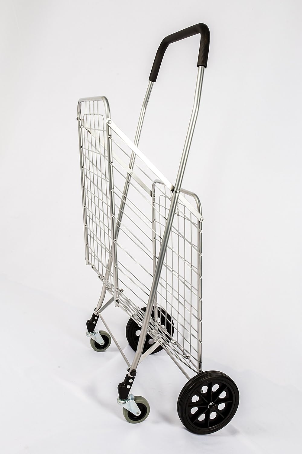 Silver Grocery Laundry Utility Shopping Cart with Swivel Wheels F888