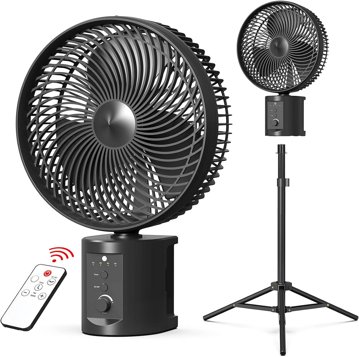 10 Inch Oscillating Rechargeable Battery Fan with Remote Y487662
