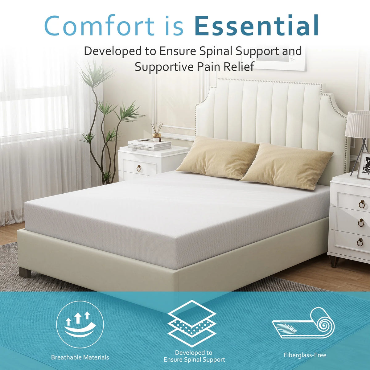 Twin Size Memory Foam Mattress with Cover C5030