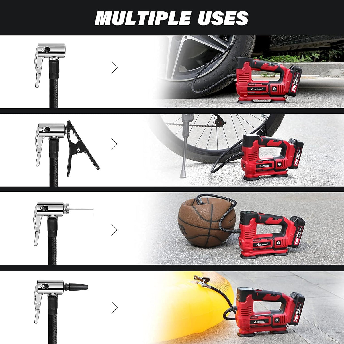 20V Cordless Portable Air Compressor Tire Inflator 150PSI W8437