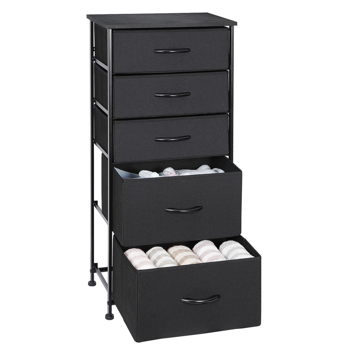 Black 5 Drawer Storage Dresser E887