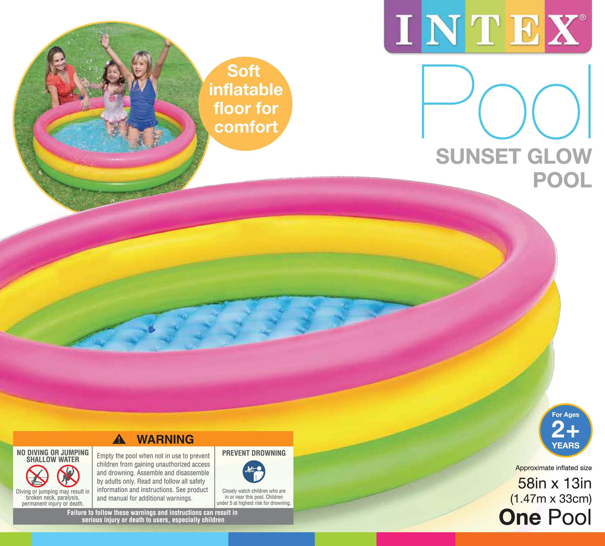 4ft x 13in Inflatable Kid Play Swimming Pool U22055