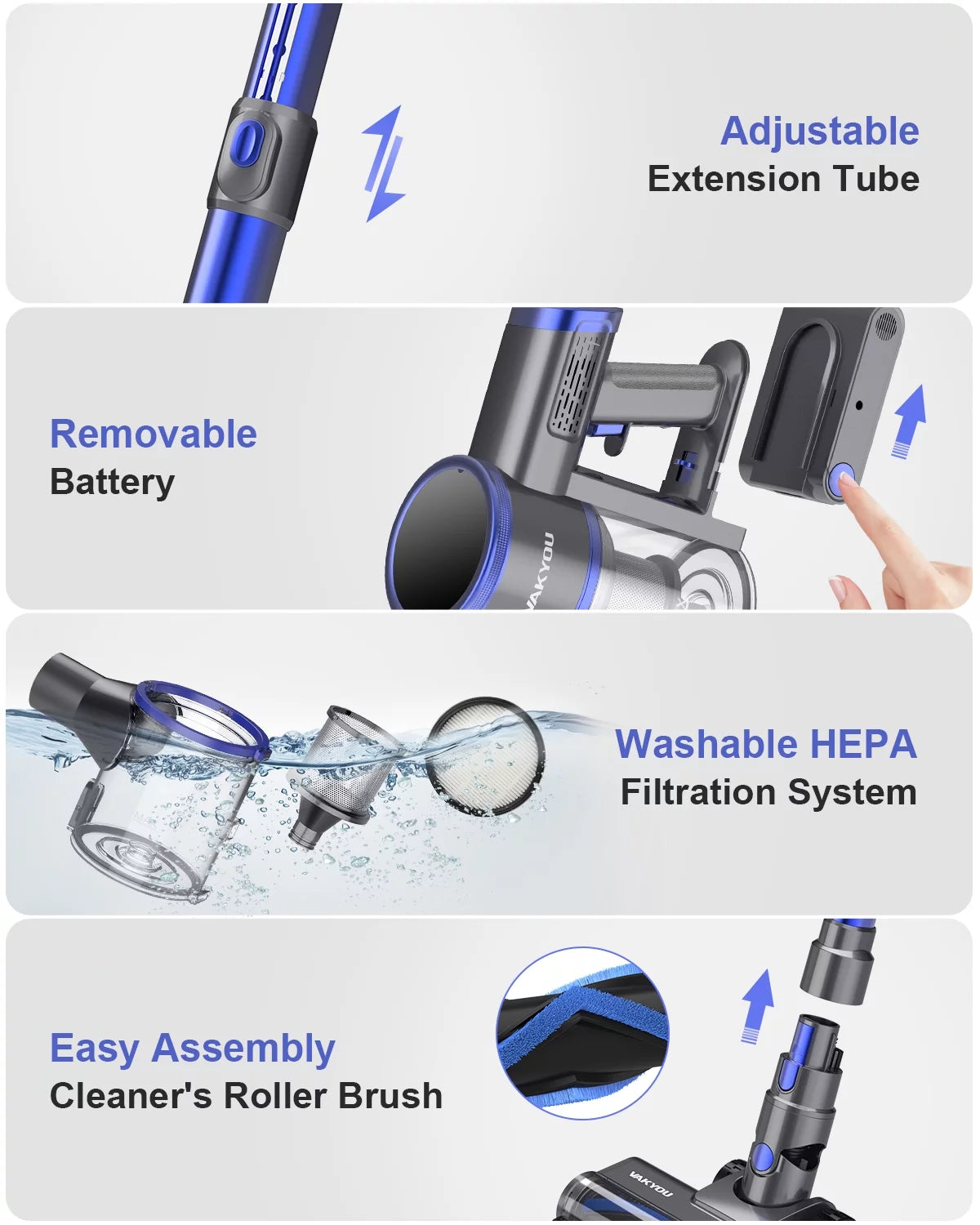 Cordless Stick Vacuum 450W 33Kpa 55mins E78772