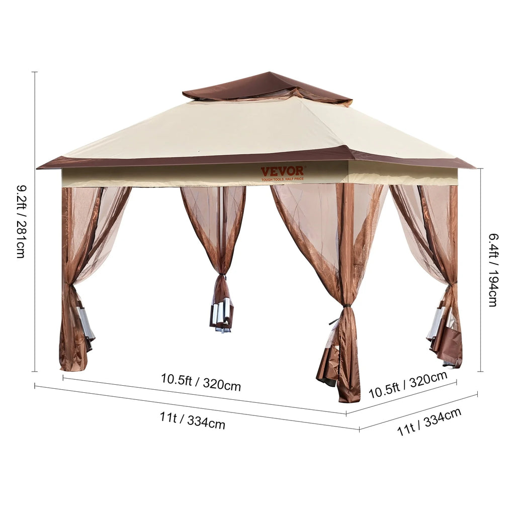 11 x 11 FT Pop up Gazebo with Mosquito Netting F66601