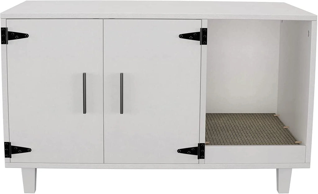 Cat Litter Box Enclosure Table Nightstand with Scratch Pad P928
