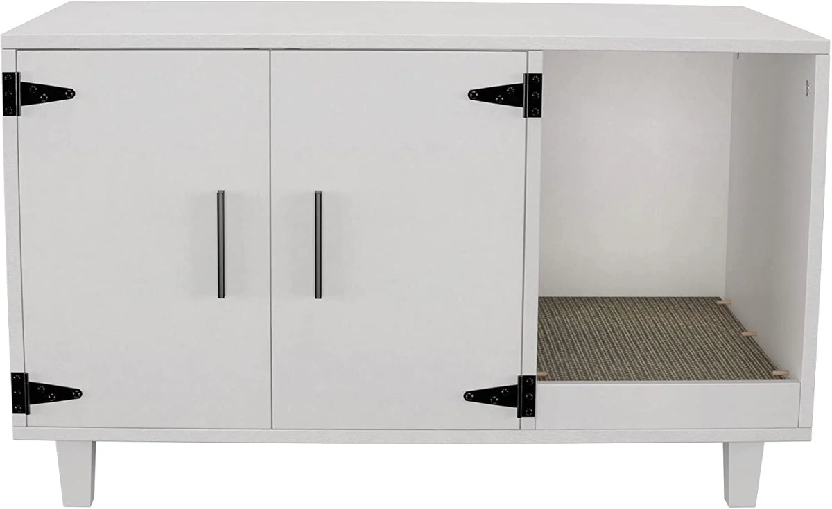 Cat Litter Box Enclosure Table Nightstand with Scratch Pad P928