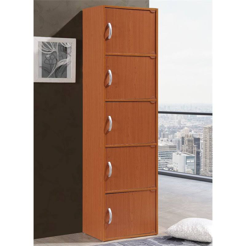 5 Shelf 5 Door Cherry Bookcase K37155