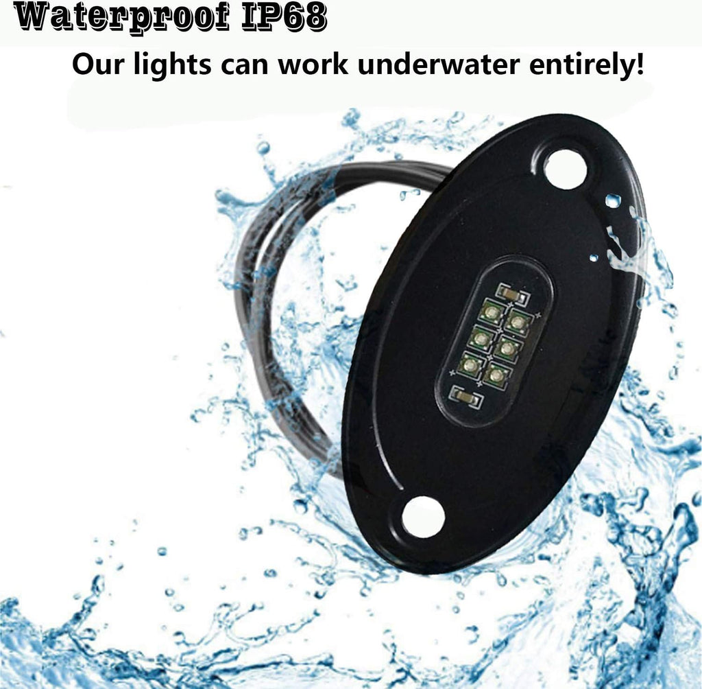 4 Pods IP68 Waterproof LED Rock Light Kits O83859