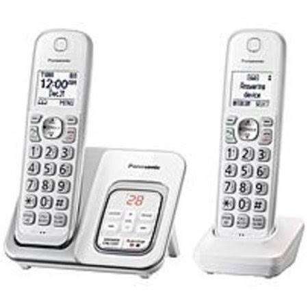 Refurbished Expandable Cordless Phone with Answering Machine 2 Handsets White A54706