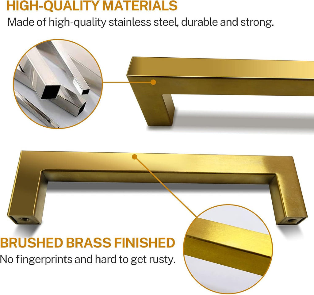 25 Pack 5 Inch Brushed Brass Cabinet Pulls P731
