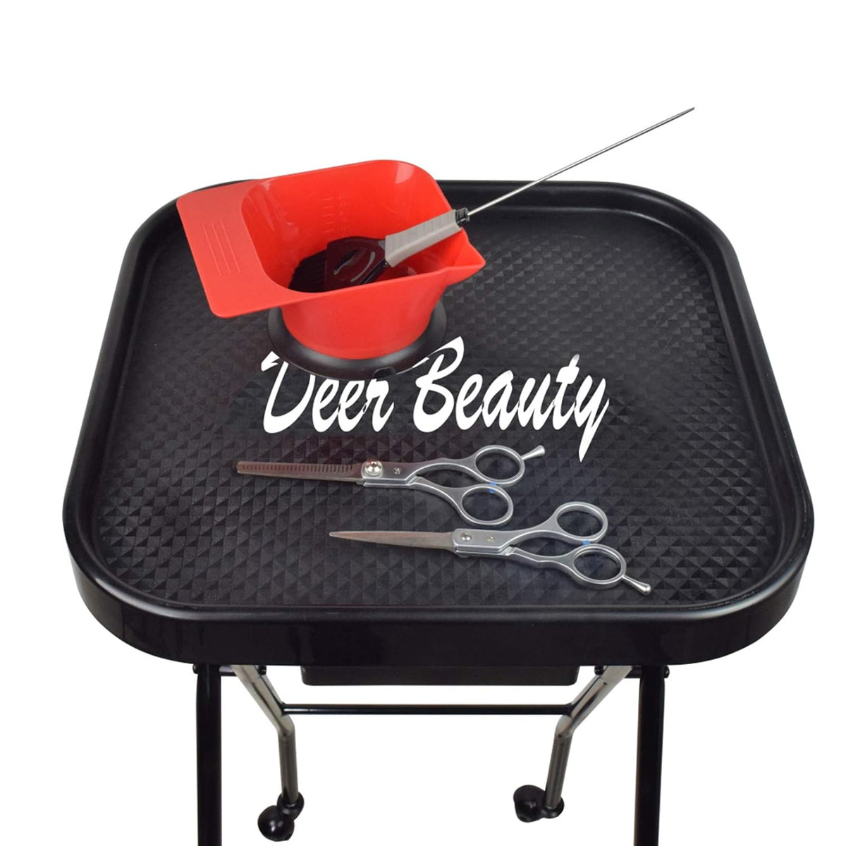 Salon Tray Metal Rolling Folding Cart B492