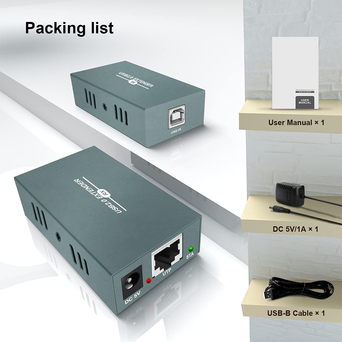 USB 2.0 Extender RJ45 LAN Extension with 4 USB 2.0 Ports G425