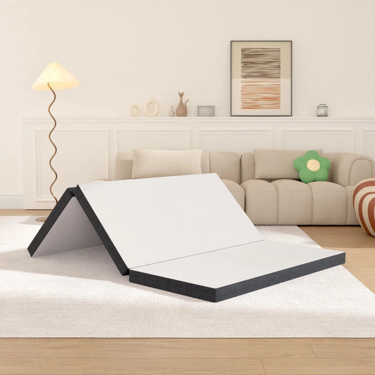 3 Inch Single Foldable Floor Mattress with Washable Cover S61643