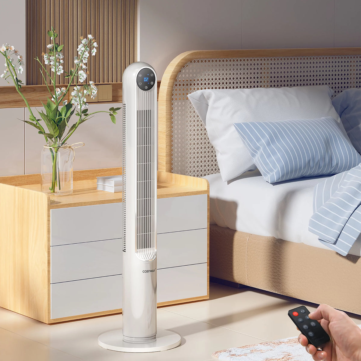 42'' Oscillating Tower Fan with Remote White M481580