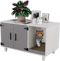 Cat Litter Box Enclosure Table Nightstand with Scratch Pad P928