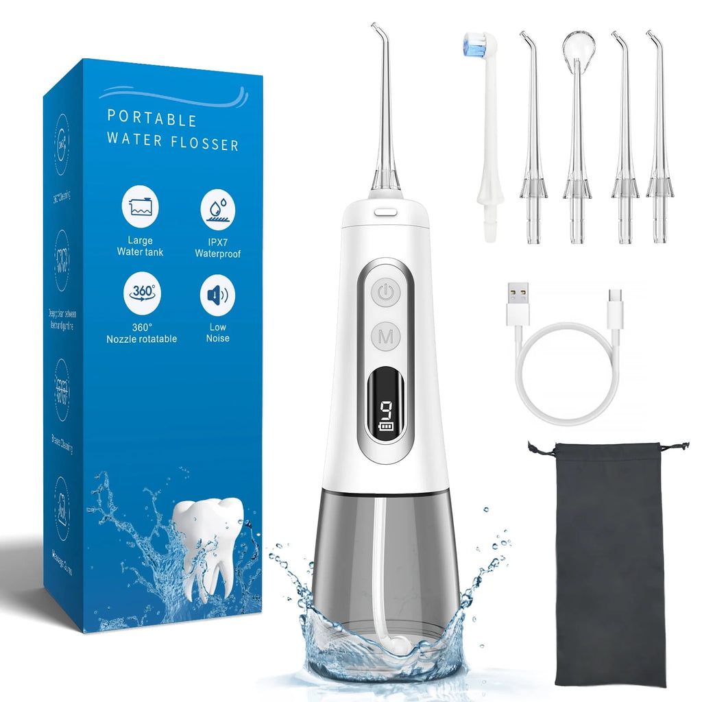 Cordless Water Flosser 300ML 9 Modes 5 Jet Tips IPX7 Waterproof N783