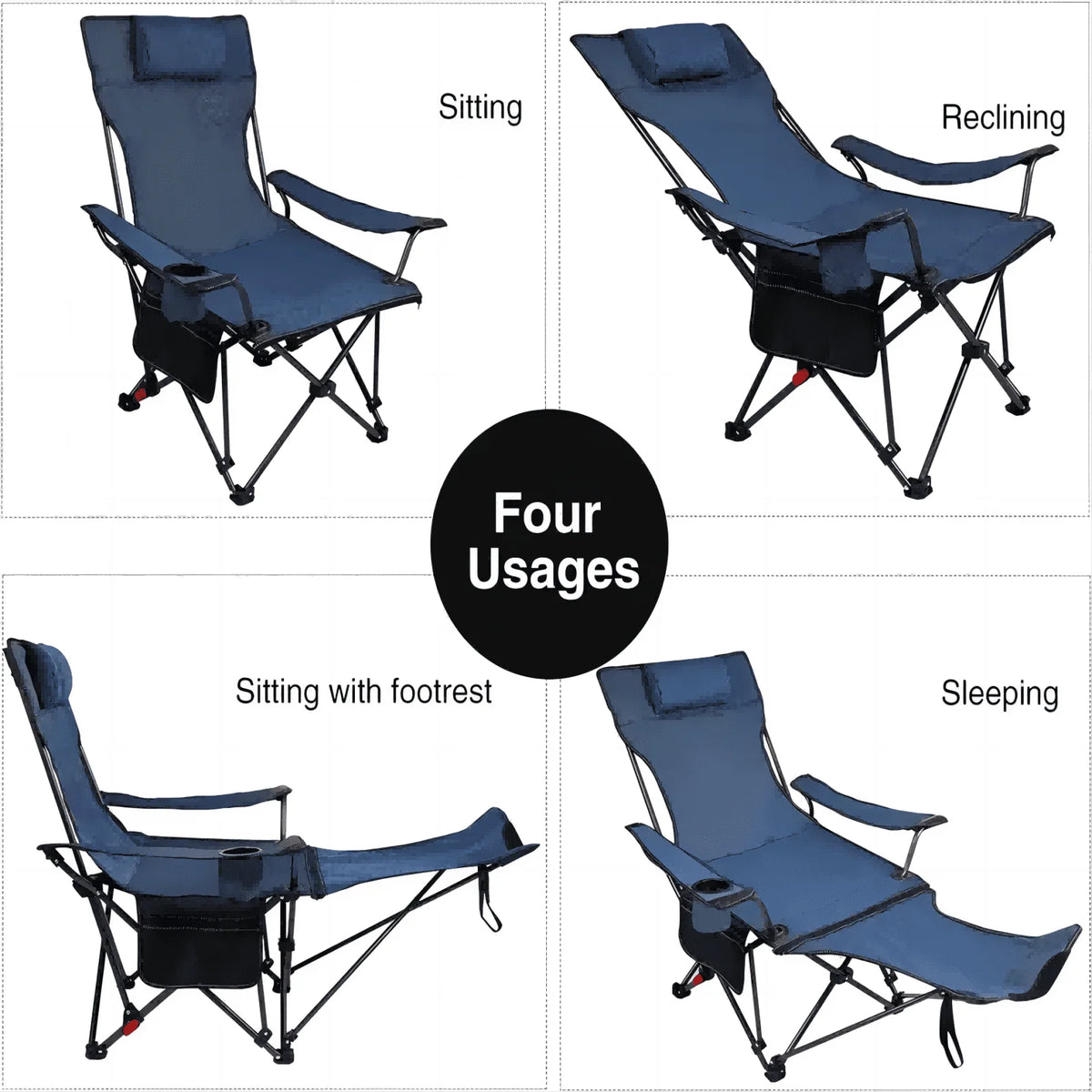 Adjustable Outdoor Folding Chair with Footrest P40647