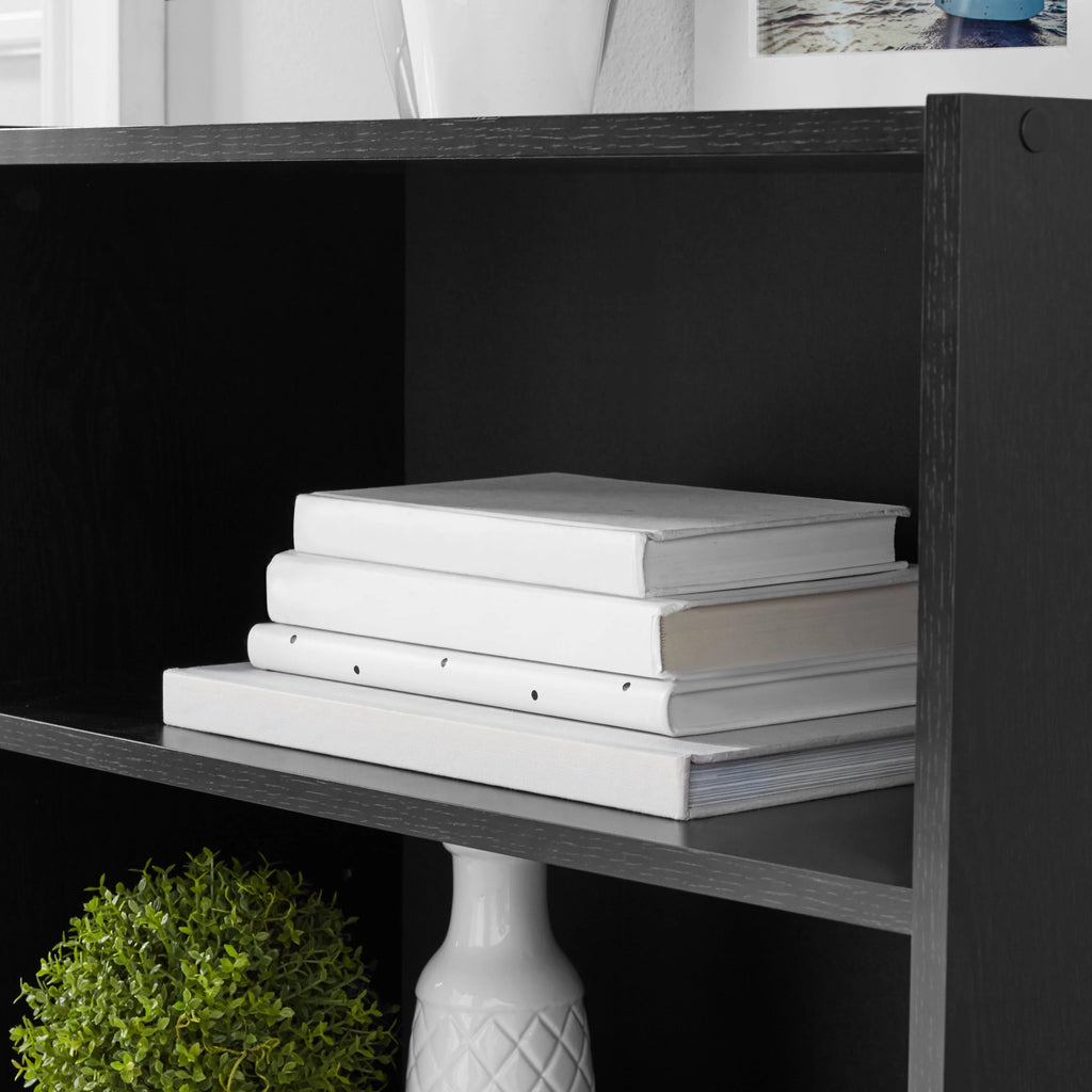 White 3-Shelf Bookcase with Adjustable Shelves P450