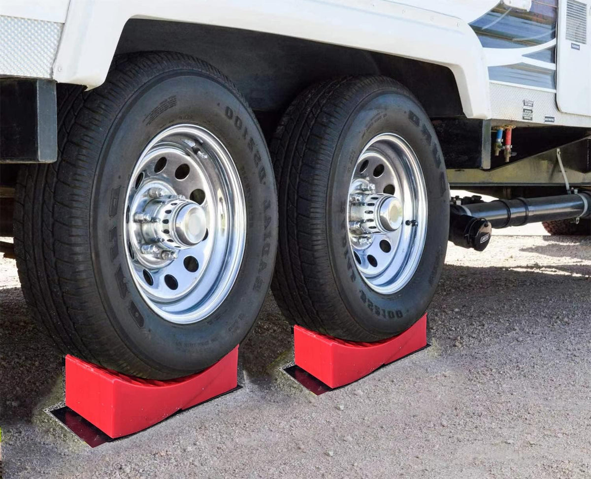 Camper Leveler Chocks RV Leveling Ramp Blocks Kit Red Pack of 2 S4583