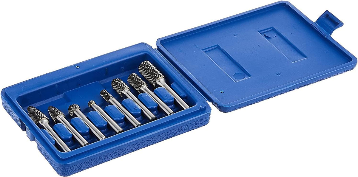 8-Piece Double Cut Carbide Rotary Burr Set 1/4 Shank N795137
