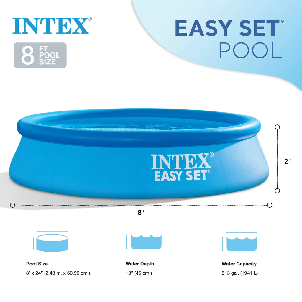 Blue 24 in. x 8 ft. Inflatable Swimming Pool U64191