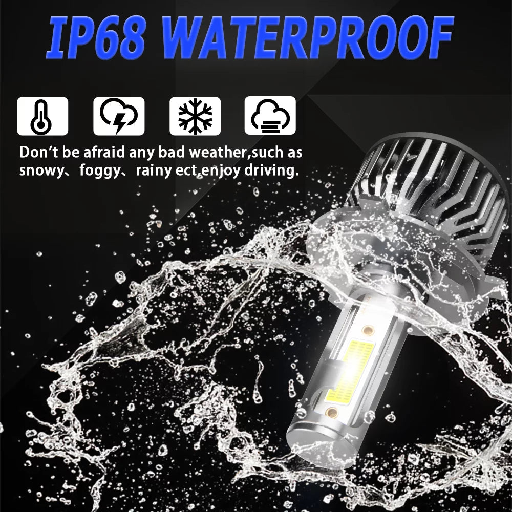 H4/9003/HB2 LED Bulb 6500K Cool White IP68 Waterproof Pack of 2 P314315
