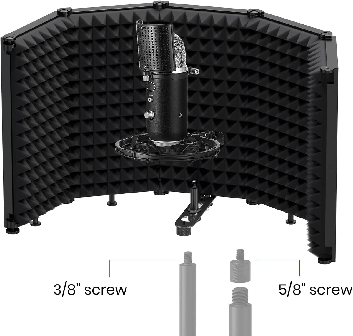 Foldable Microphone Isolation Shield with Triple Sound Insulation, Pack of 2 S918063