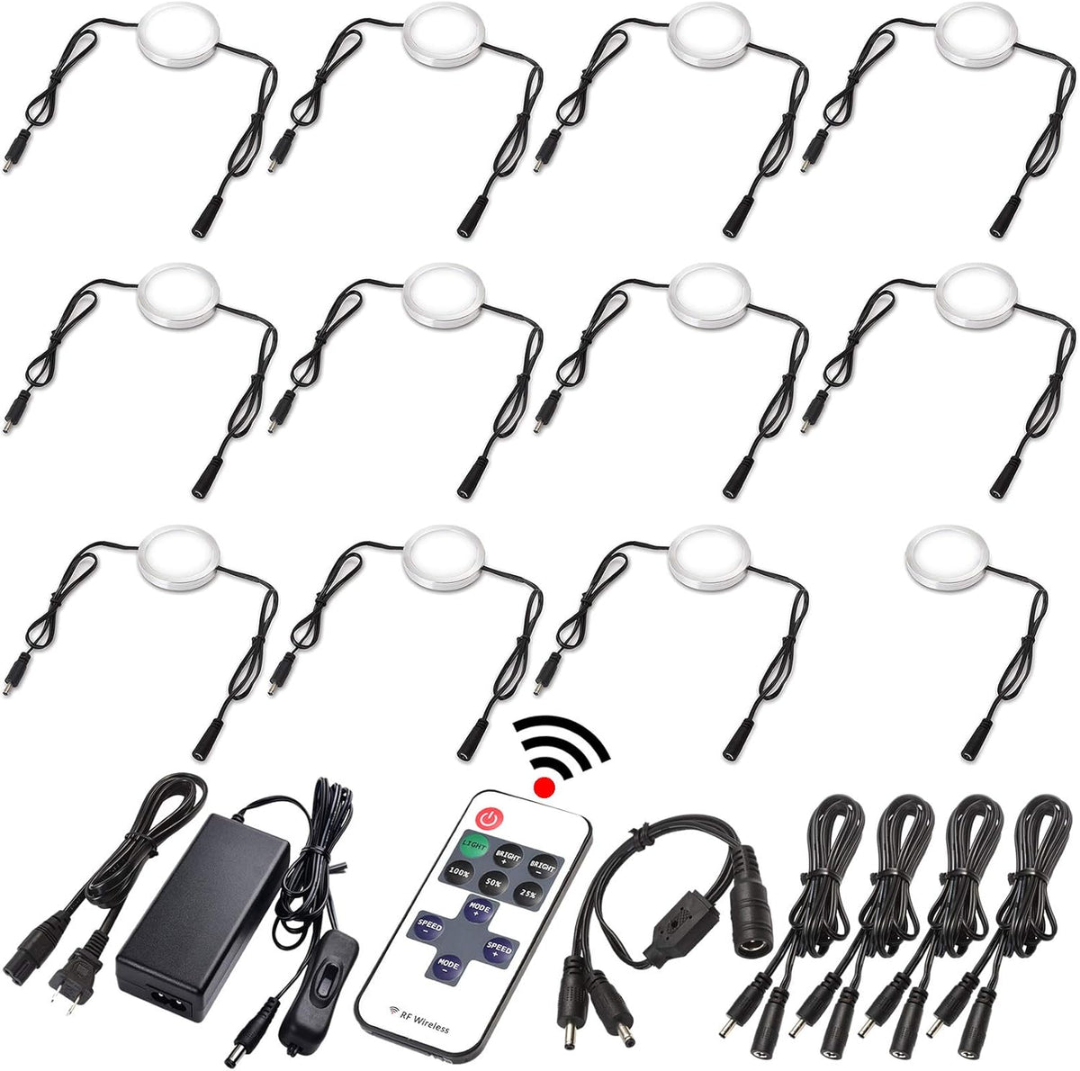 LED Under Cabinet Lighting Linkable Kit, 12 Lights, Daylight P24256