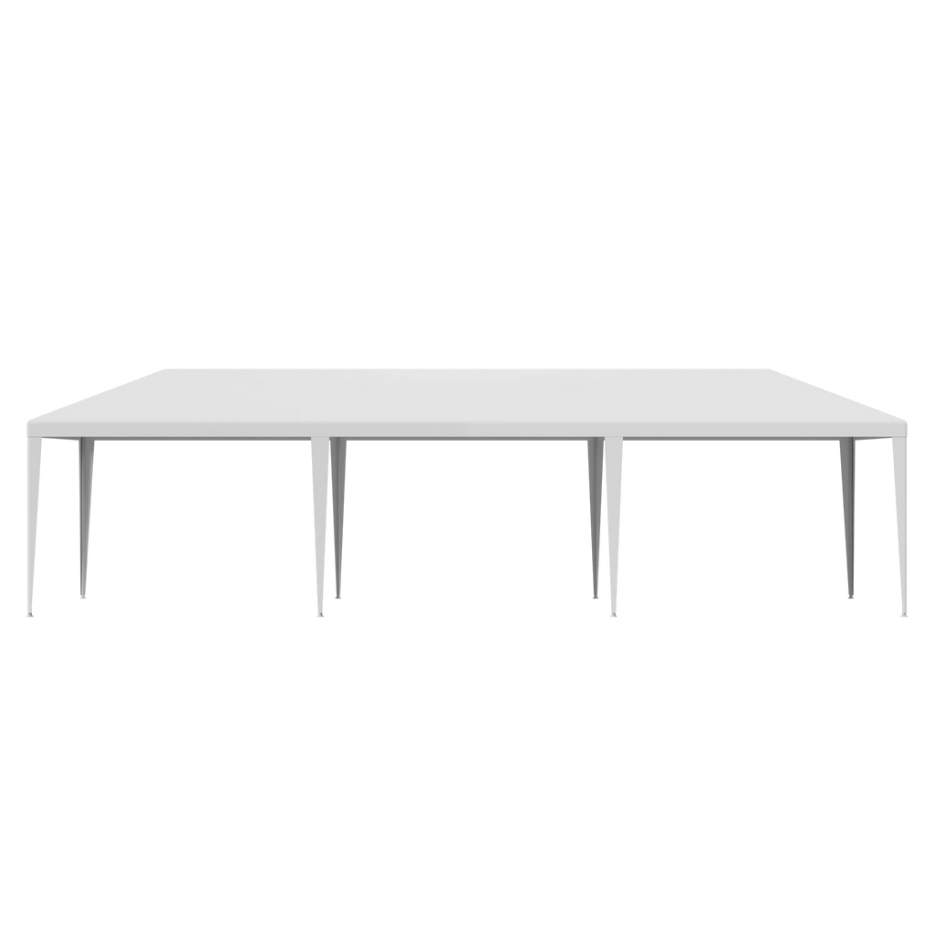 10'x 30' White Gazebo Canopy with 6 Windows & 2 Sidewalls T1717