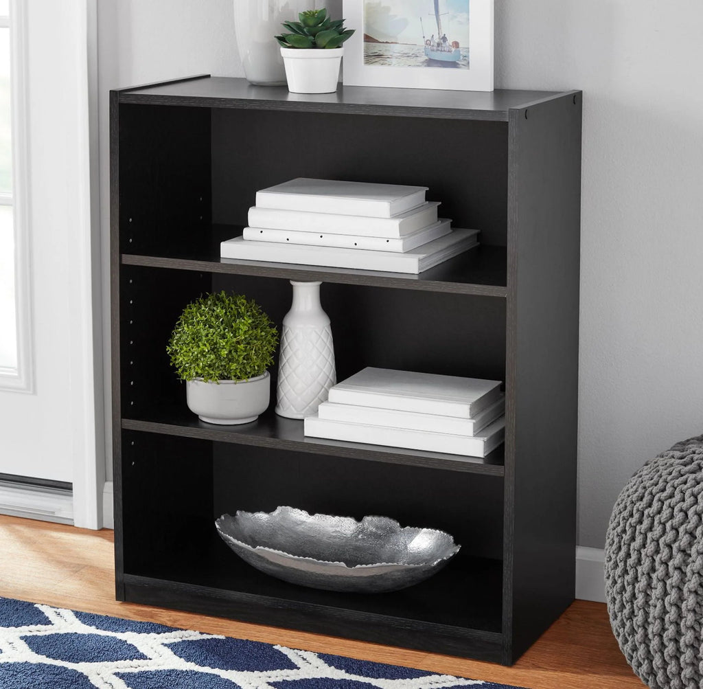 White 3-Shelf Bookcase with Adjustable Shelves P450