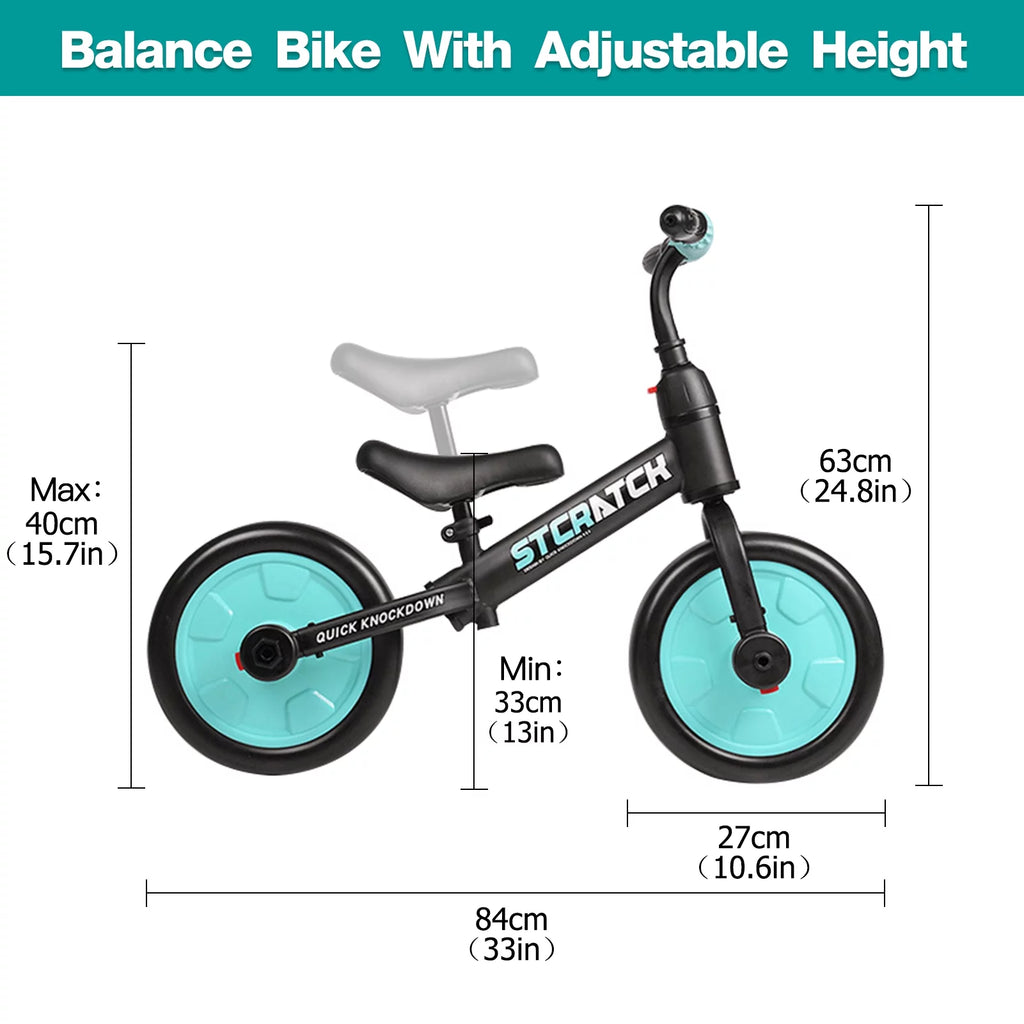 4 in 1 Toddlers Balance Bike with Pedals and Training Wheels R167603
