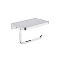 White Glass Shelf with Toilet Paper Holder L25759