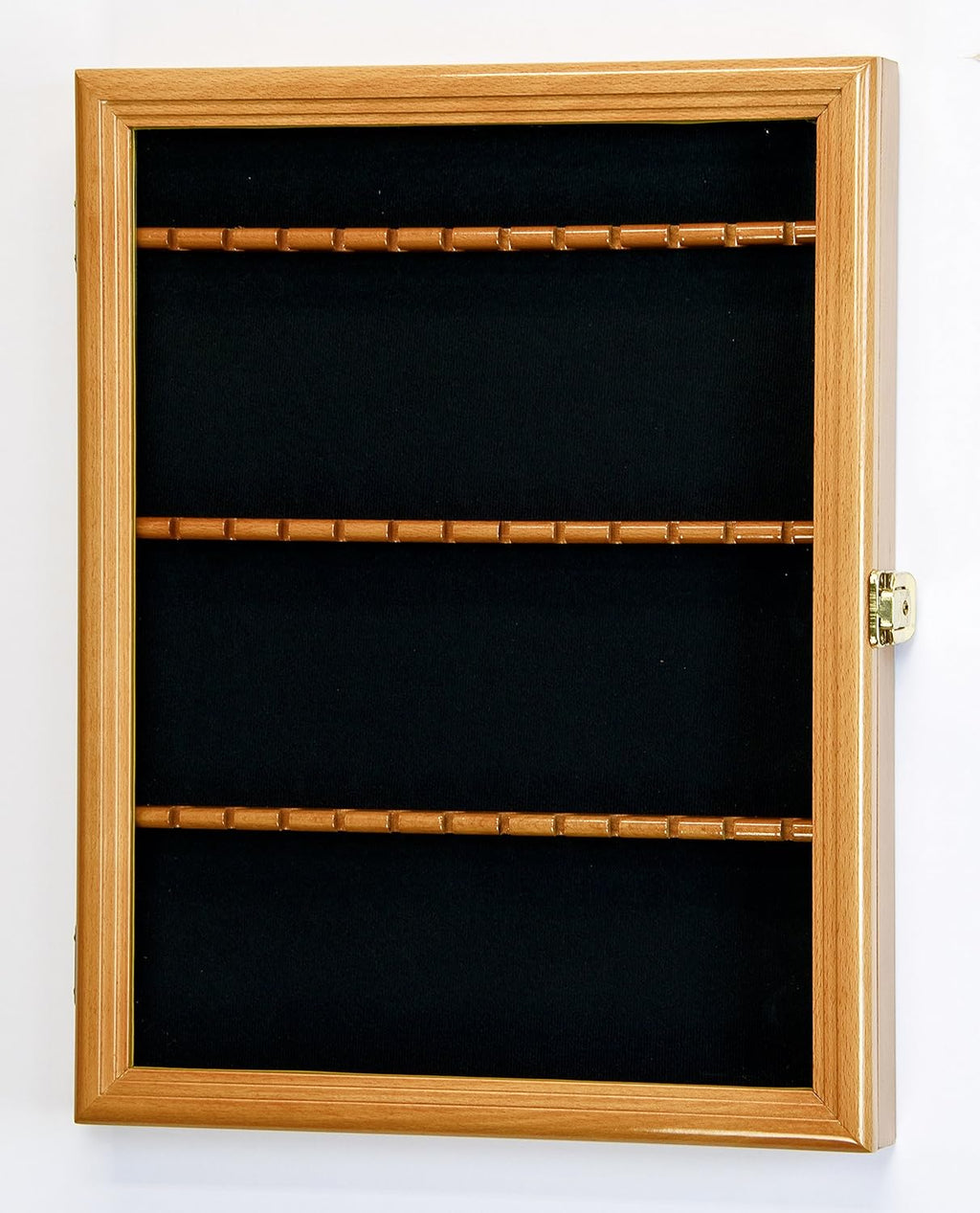 Spoon Display Case Wall Rack Cabinet Holder Box Oak Finish W7528