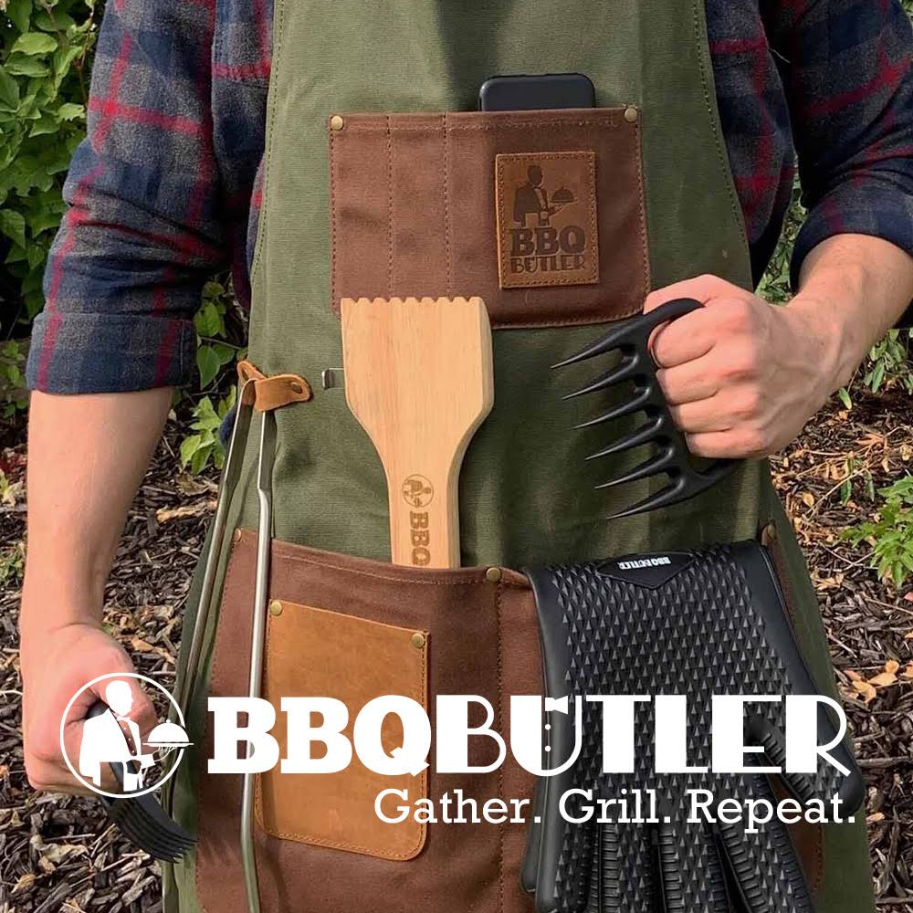 Green Waxed Canvas Apron with Leather Accents K46726