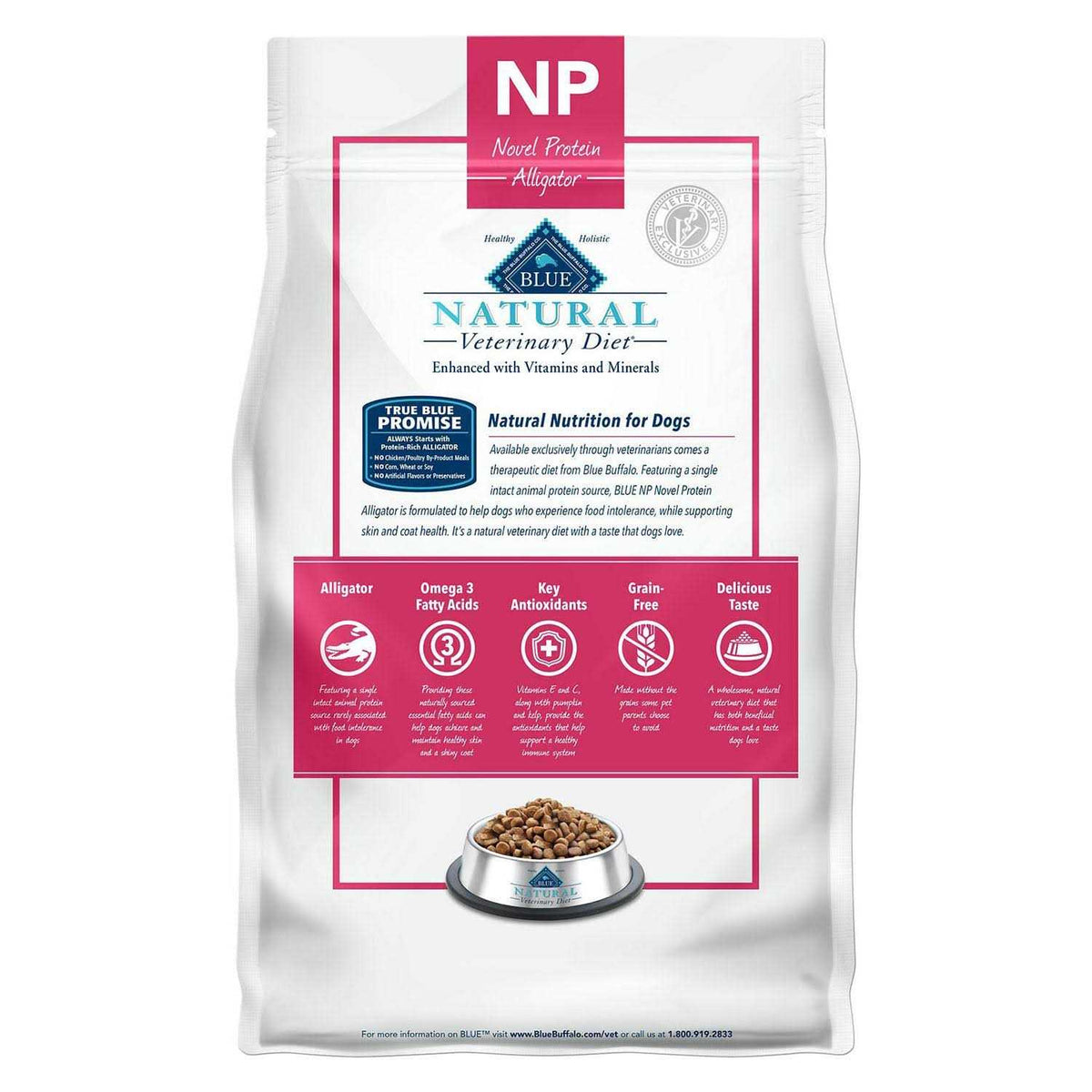 Natural Veterinary Diet Novel Protein Alligator Dry Dog Food T703