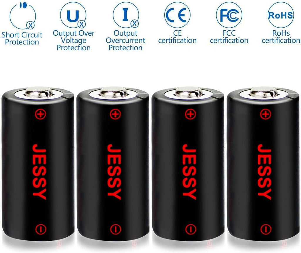 CR123A Rechargeable Lithium Batteries 16 Pack with Charger H24170