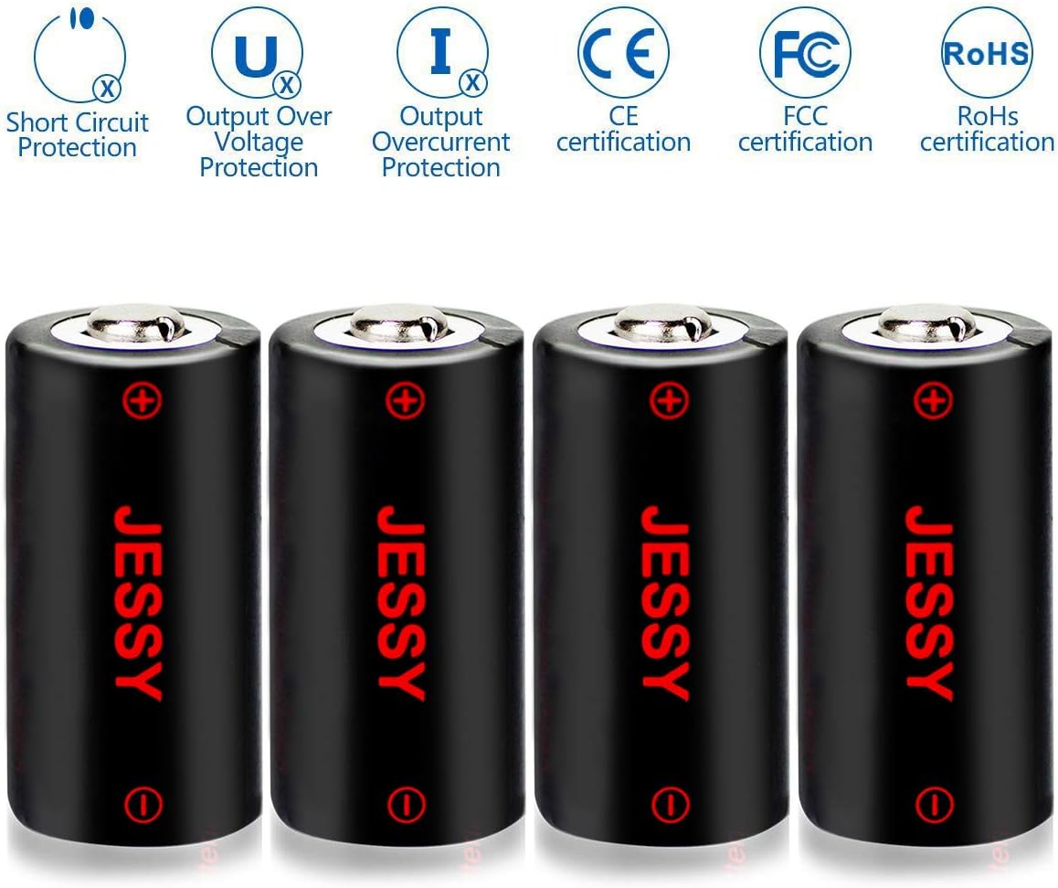 CR123A Rechargeable Lithium Batteries 16 Pack with Charger H24170