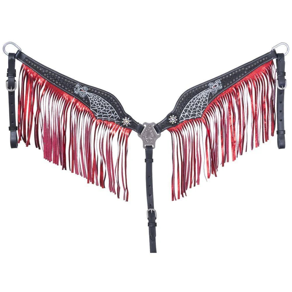 Black Fringe Breast Collar P4078