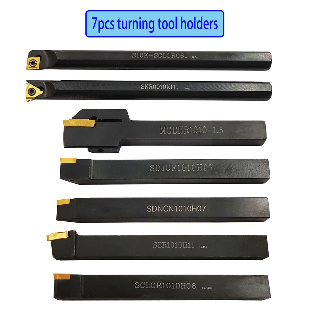21 Pcs 10mm Shank Carbide Lathe Turning Insert Tool Holder Bit Set L9079