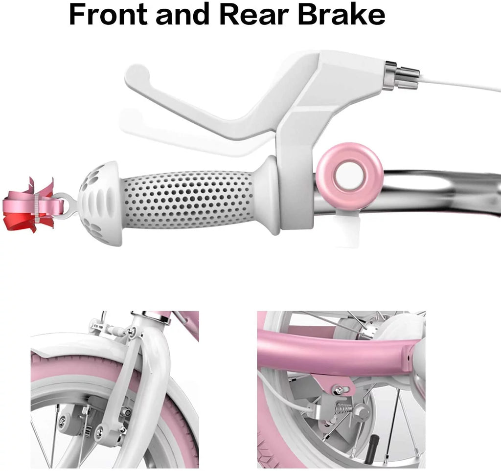Pink 14 In. Kids Bicycle with Training Wheels Y9688