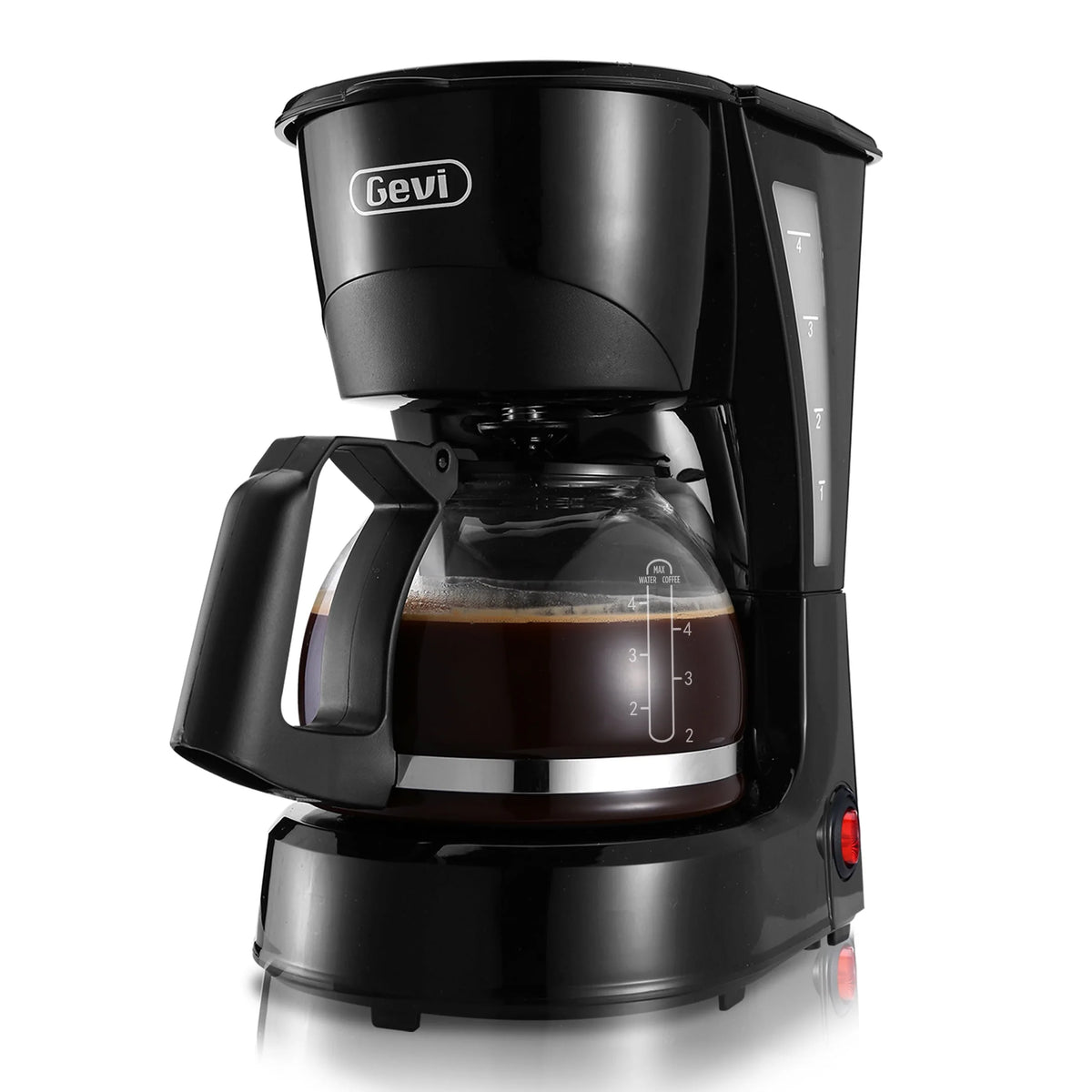 4 Cup Drip Coffee Maker with Reusable Filter, Black E605365