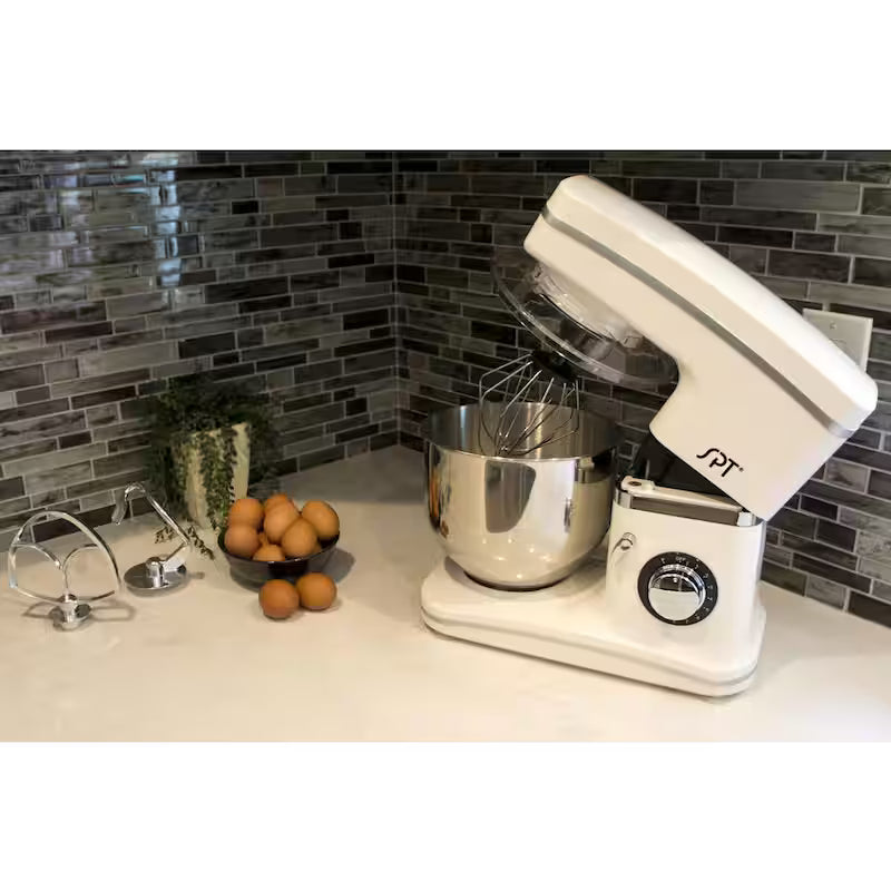 White 5.5 Qt 8-Speed Tilt Head Stand Mixer P580