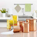 Set of 4 Hammered Copper Kitchen Canister Y123