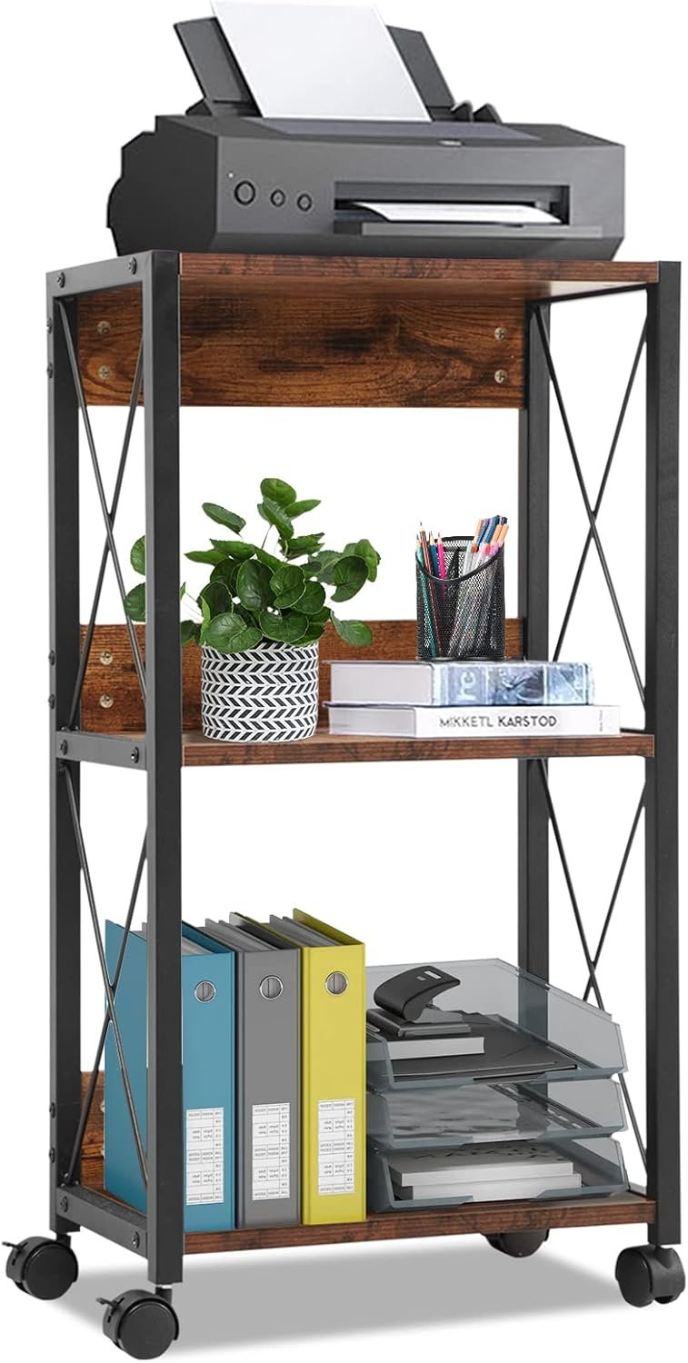 3-Tier Rolling Printer Cart with Storage Q277785