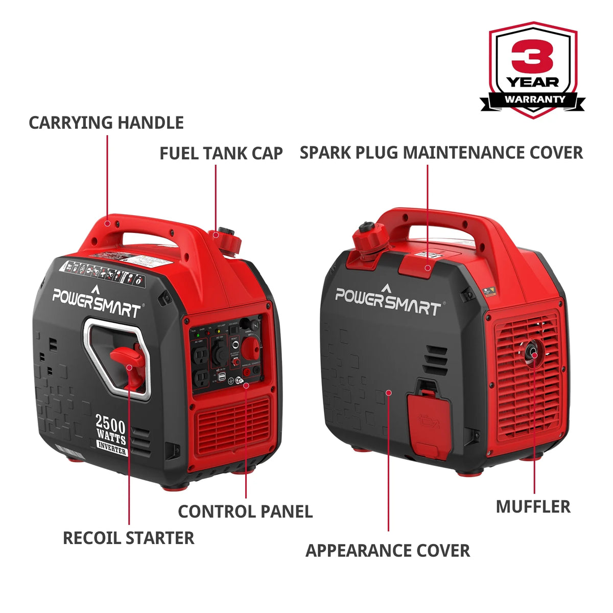 2500W Portable Inverter Gas Generator R975