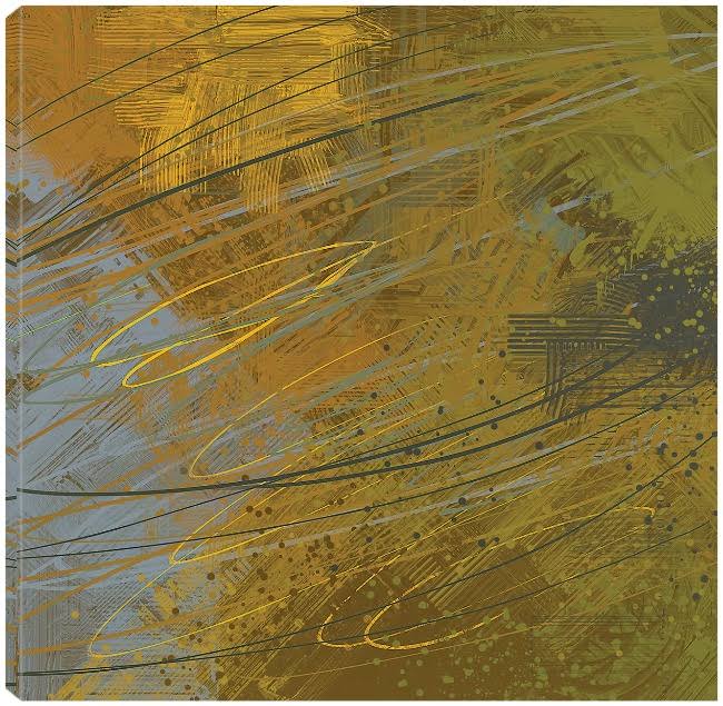 Silver Chains and Bronze Satin Canvas Art 22X22 Z10031