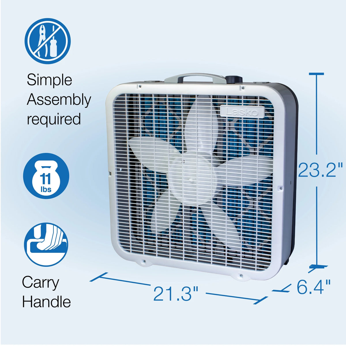White 3-Speed 2-in-1 Box Fan and Air Purifier A534